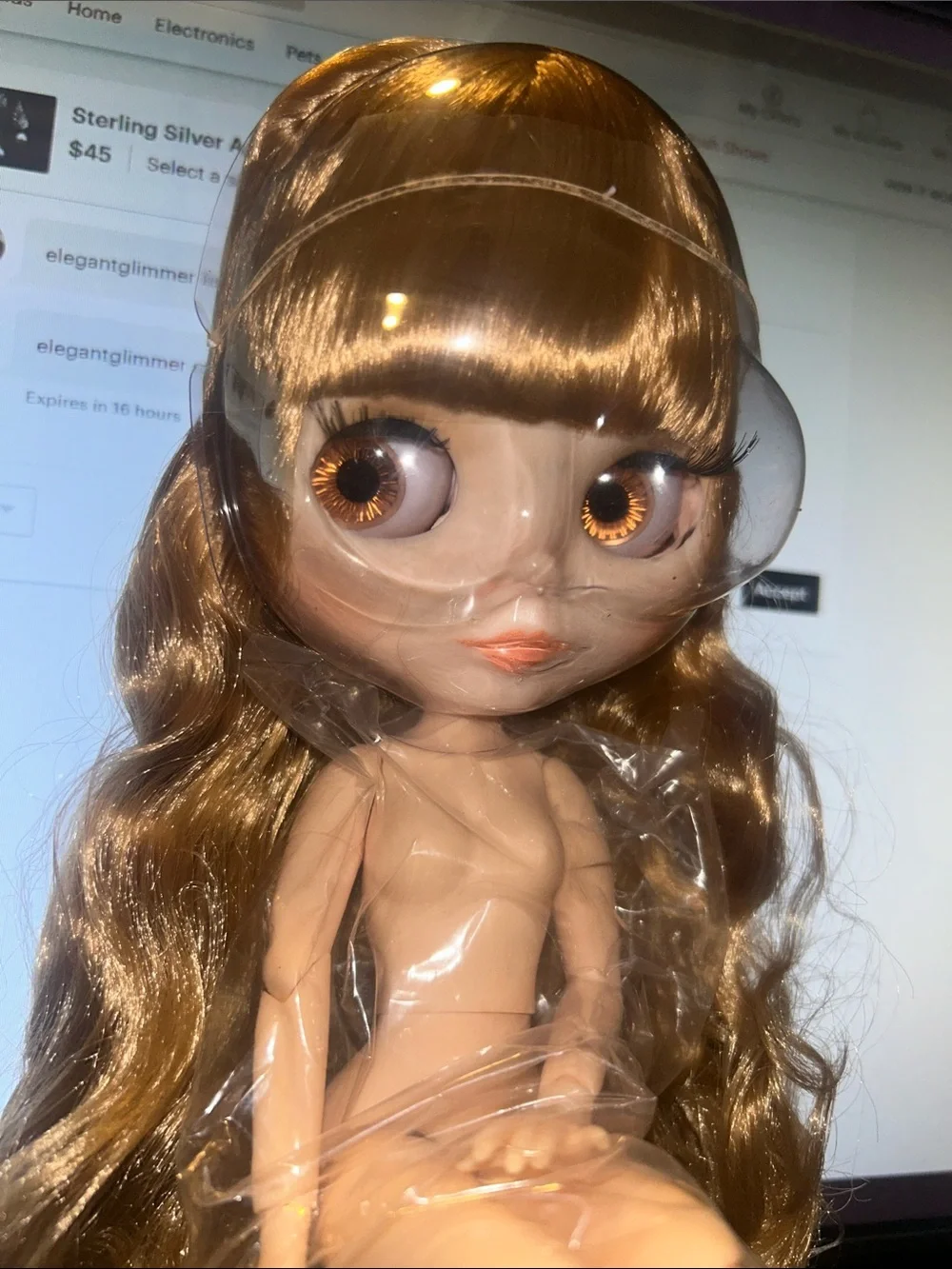 11” Blythe doll nude doll matte face makeup joint body long straight hair